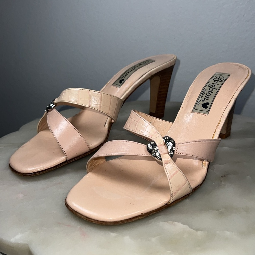 Brighton Roxann Blush Pink Sandal Heel 8.5 M